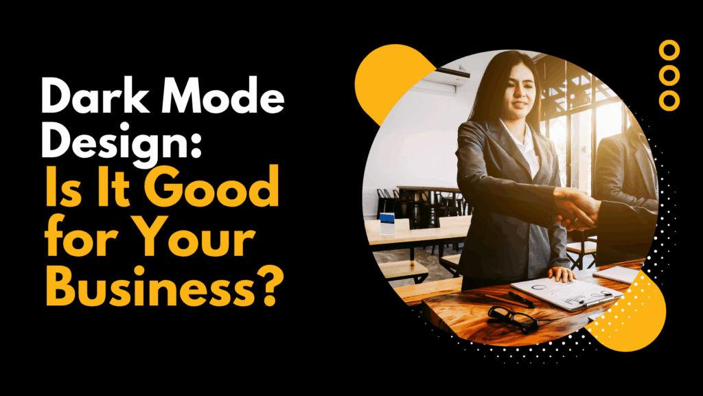 Dark mode design interface on a smartphone and laptop